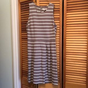 Tan stripe, cotton dress. Nice thick cotton.